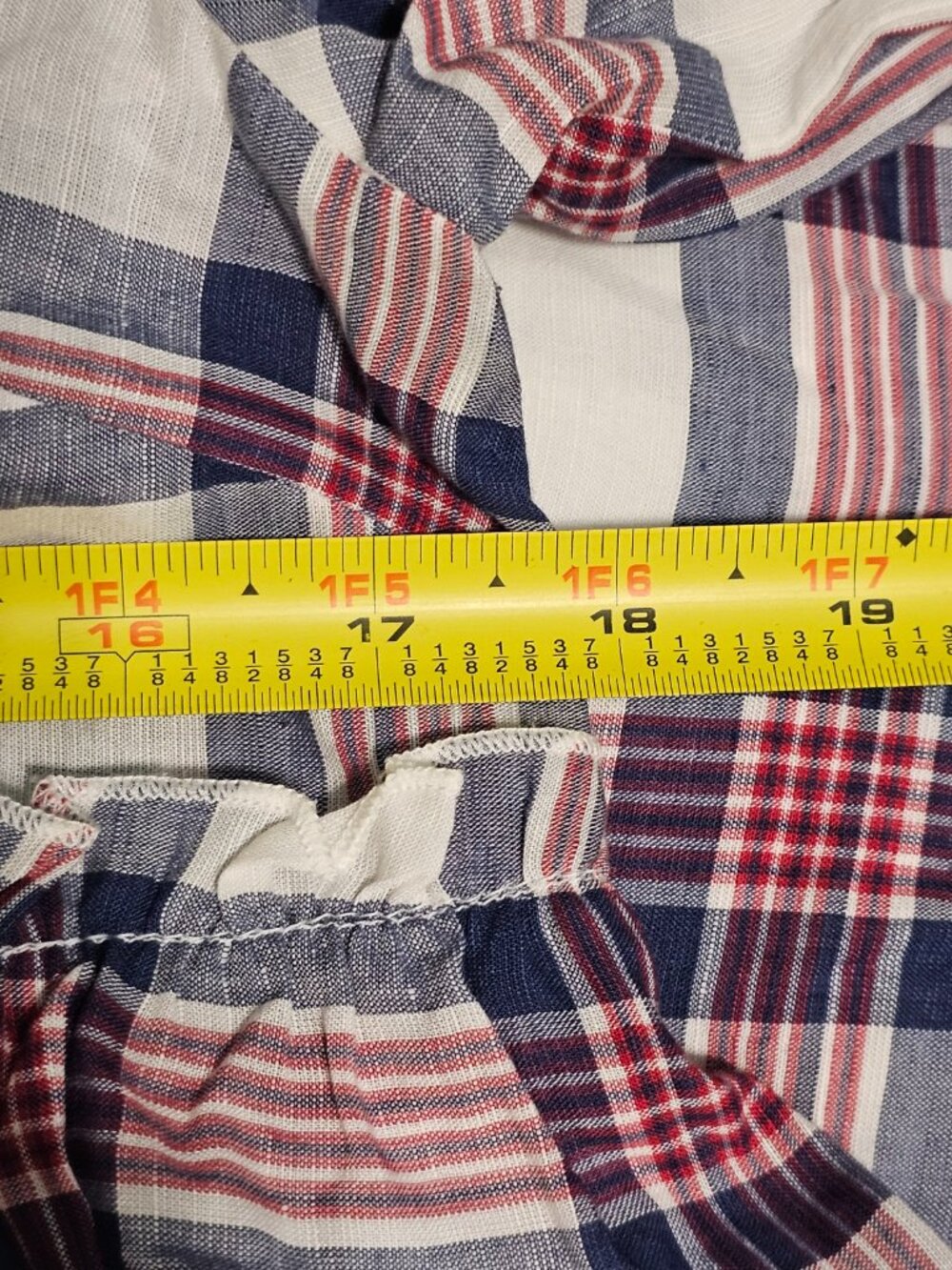 NWT Zara Plaid Babydoll Mini Dress Women’s XS V Neck Blue Red White Lined Boho - Picture 10 of 13